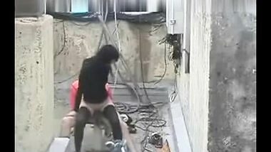 Outdoor sex of desi girl fucked by lover on rooftop