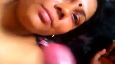 Bhabi sucking & happily waiting for cum on her face