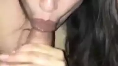Horny girl sucking big dick like pro