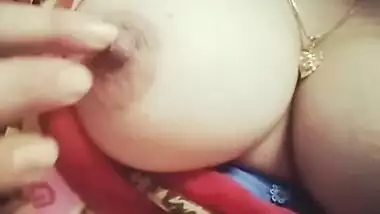 Desi cute Bhabhi pressing her big boobs on cam