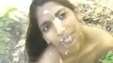 Indian NRI Girl doing HJ and getting Cum on her Face