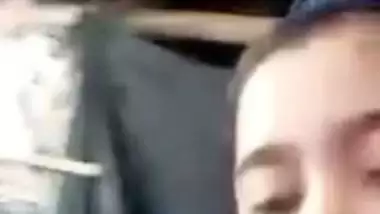 Sharp boobs show cute girlfriend on video call