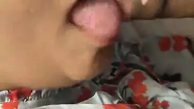 Desi wife licking dick like a dog