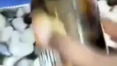 Boyfriend inserting beer bottle in GF pussy viral sex