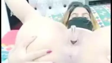 Nude Desi hottie enjoys sticking XXX toy into ass and cunt on webcam