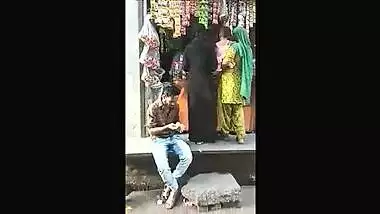 pk boy fun with eher bhabi in shop outdoor