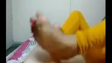 Desi footjob sex video of a crazy couple.