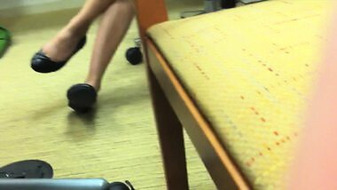 Sexy candid coworker legs