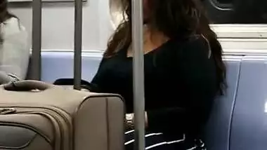 Cute chubby Indian milf on the train