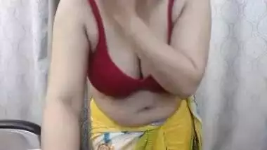 Guys are happy because the Indian aunty finally shows the chest