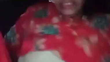 Horny girl boob press and naked fingering