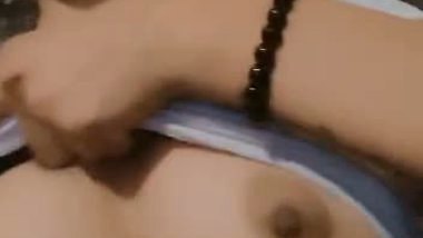 Sexy girlfriend boobs show selfie video for lover