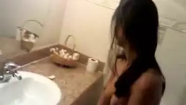 Indian Nude show in Bathroom