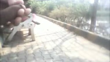Indain boy flashes in park