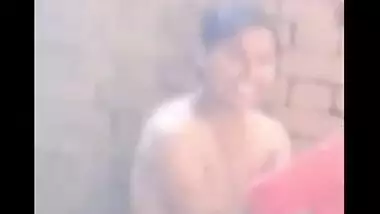 Desi outdoor shower captured by voyeur neighbor