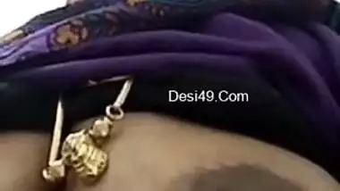 Bored Desi aunty calls the stud to surprise him with big breasts