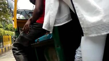 Desi Hot Ass Voyeur white leggings