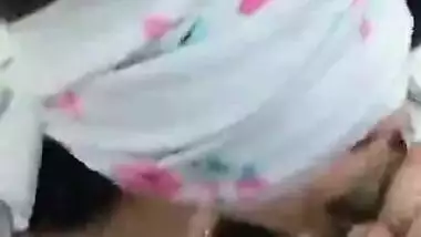 Cute Girlfriend Sucking Bf Cock By blindfold on her eye