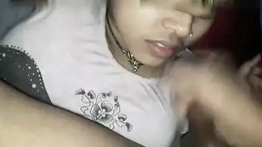 Cute girl blowjob to lover and cum in mouth