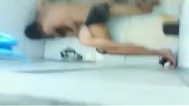 Cheating Noida wife fucks trainer in common washroom