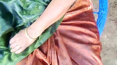 SATIN SILK SAREE AUNTY
