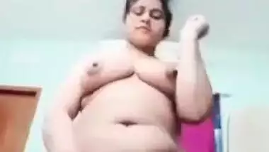 Beautiful Desi fatty makes XXX selfie to reveal her natural goodies