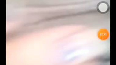 Tight pink pussy and round boobs showing GF video call