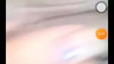 Tight pink pussy and round boobs showing GF video call