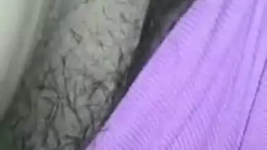 Desi buddy before sex shoves fingers into spouse's hairy XXX muff