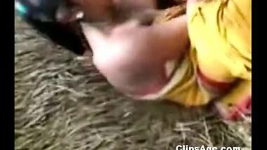 Local village lady Keeru getting her boobs exposed off saree by friends