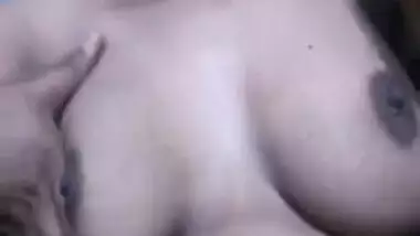 Newly wed wife fingering pussy squeezing boobs
