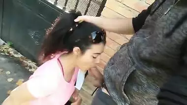 Public Flashing Boobs And Blowjob In The Street