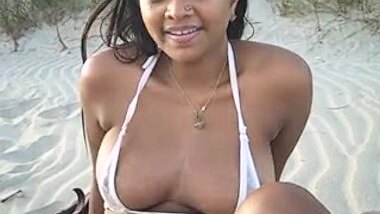Indian Model Jennifer In A Tiny Bikini At NON-Nude Beach!