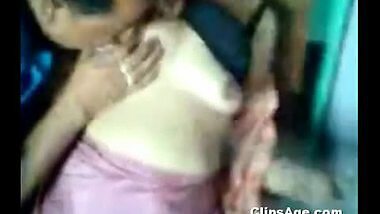 North Indian mami getting her boobs exposed and sucked