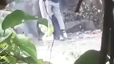 Cute College Couple Outdoor Enjoying