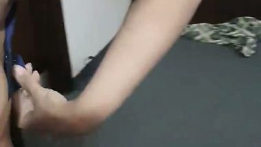 Wife trying new bra before husband and big boobs naked