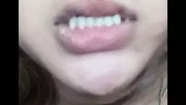 Big boobs horny GF fingering on video call to lover