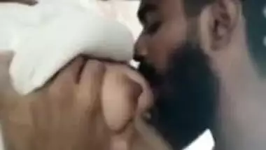Sexy GF getting her boobs sucked by BF