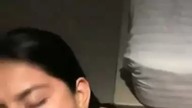 Cock hungry Mumbai babe sucks a dick and licks cum