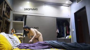 Chubby MILF after bath dress wear caught by stepson