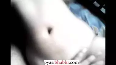 Sexy Delhi girl showing off her hard nipples and hairy pussy