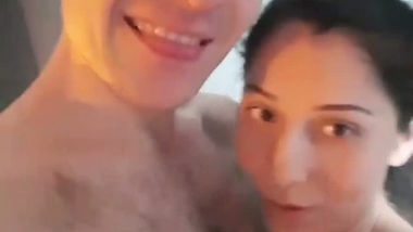 Hot Indian babe rides on Australian BF’s dick in NRI porn