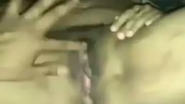 Man eats his lady’s pink pussy on video call sex