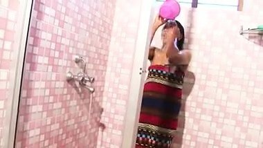 Young girl bathing