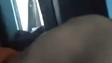 Desi teen lies with naked XXX titties while guy licks her sex nipples