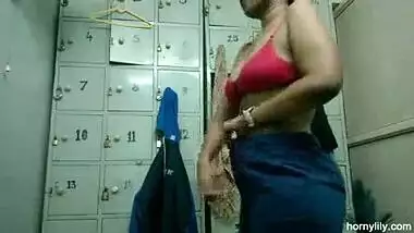 Indian Girl Lily Changing Dress In Gym Changing Room