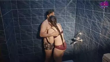 Horny slut fucks her new teacher in the shower