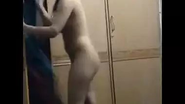 Sexy Punjabi wife dries her naked body after shower