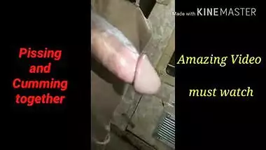 Pissing and cumming together LOTS OF CUM must watch