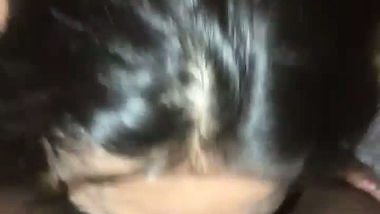 Horny Chennai girl gives a deep Tamil blowjob to her friend